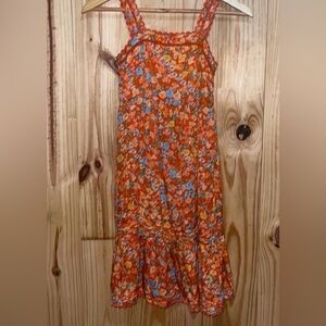 Roller rabbit girls Orange Floral Maxi Dress size 10